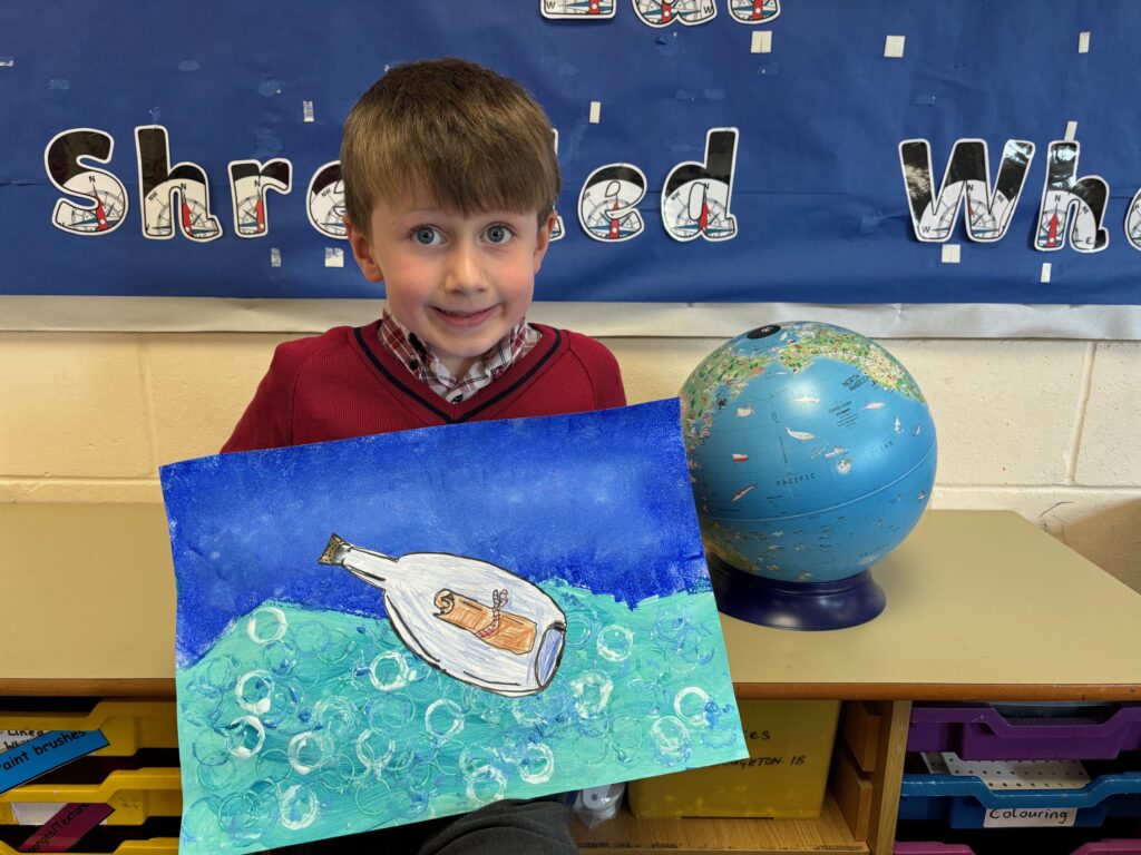 Message in a bottle in the Atlantic Ocean&#8230;, Copthill School