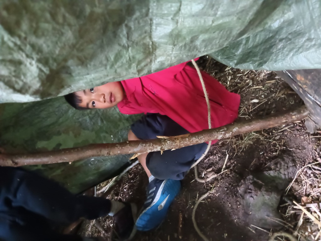 Forest school &#8211; den building and shadow art!, Copthill School