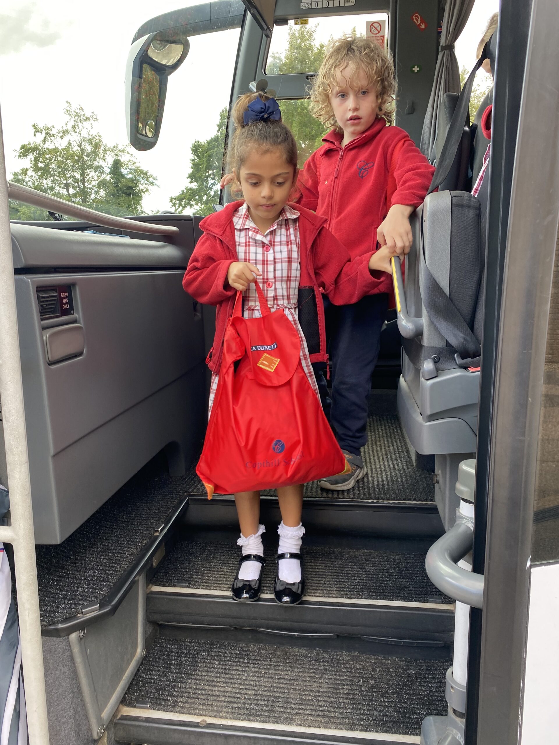 Our first swim, Copthill School