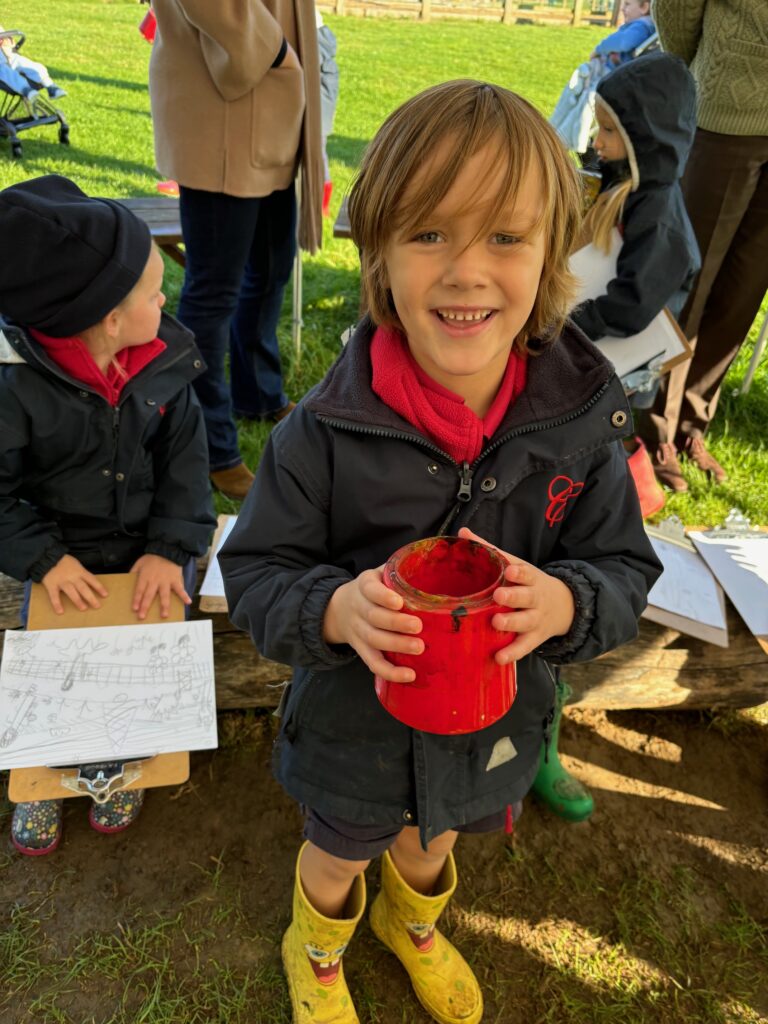 Water colour creativity in the yurt&#8230;, Copthill School