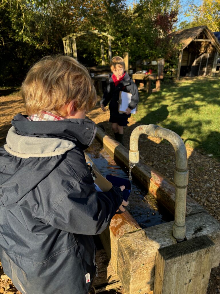 Water colour creativity in the yurt&#8230;, Copthill School