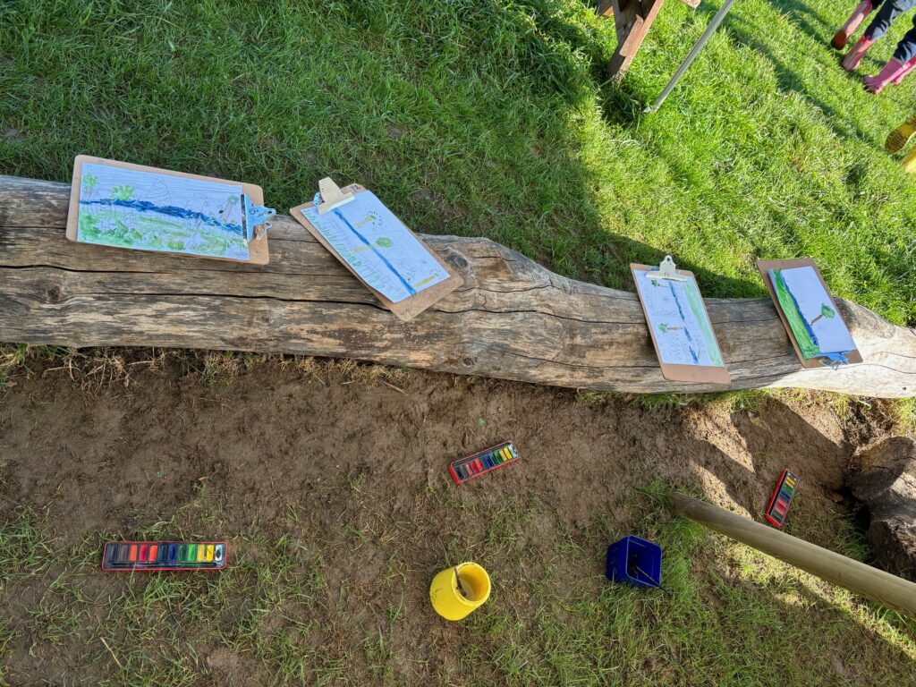 Water colour creativity in the yurt&#8230;, Copthill School