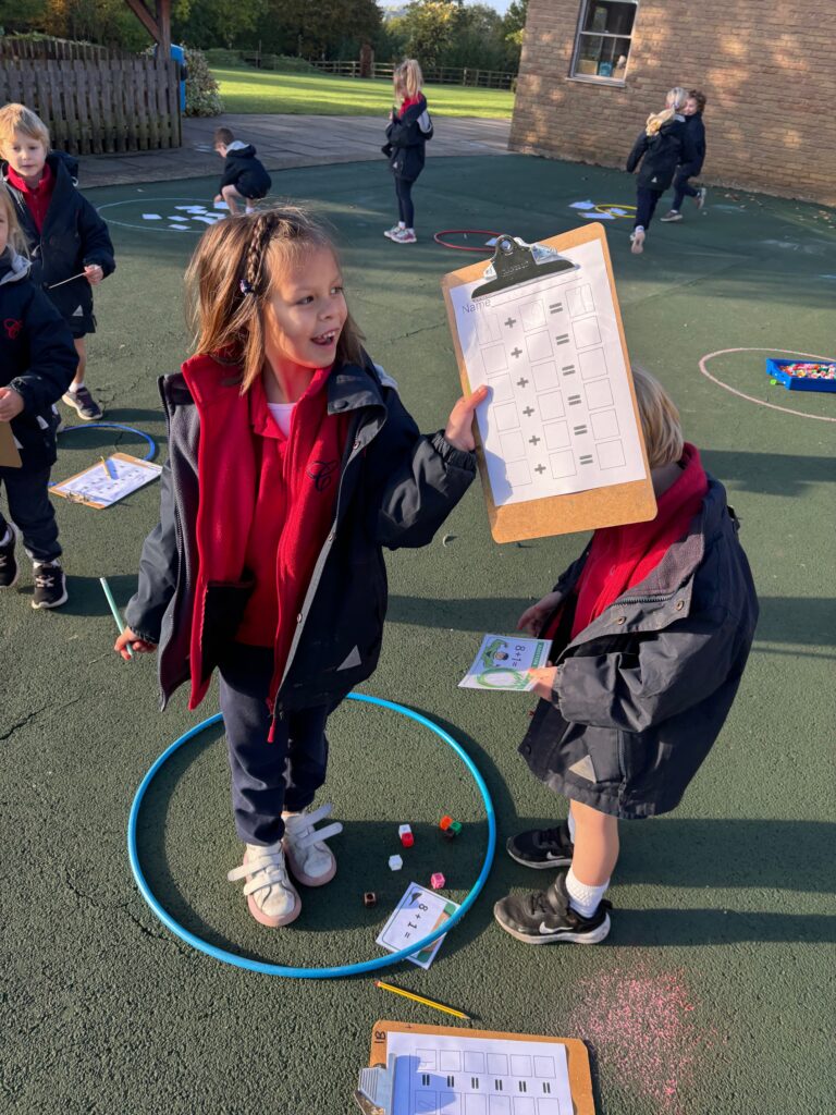 Racing outside for outdoor maths&#8230;, Copthill School