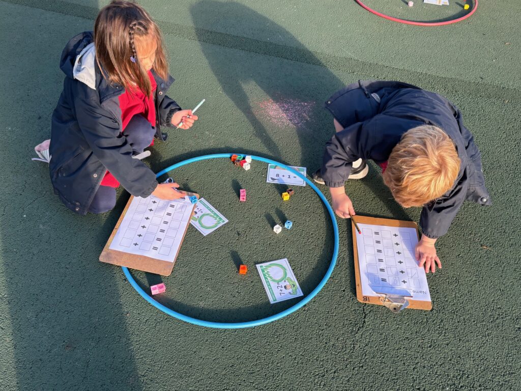 Racing outside for outdoor maths&#8230;, Copthill School