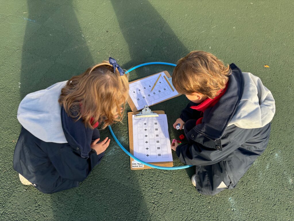 Racing outside for outdoor maths&#8230;, Copthill School