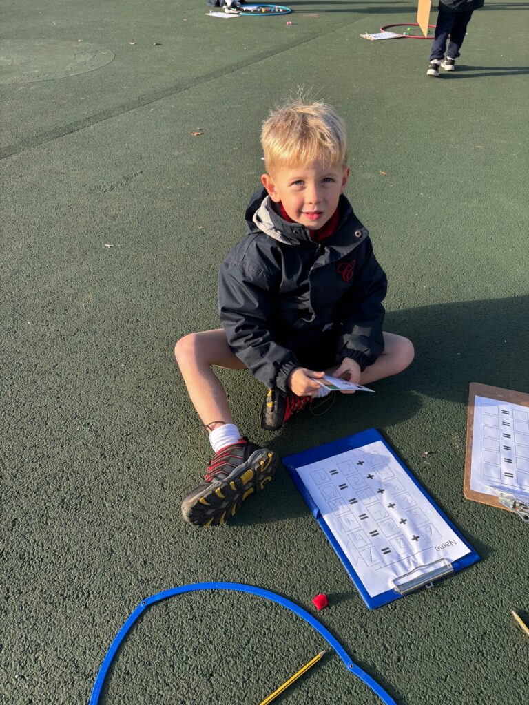 Racing outside for outdoor maths&#8230;, Copthill School