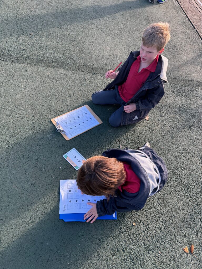 Racing outside for outdoor maths&#8230;, Copthill School