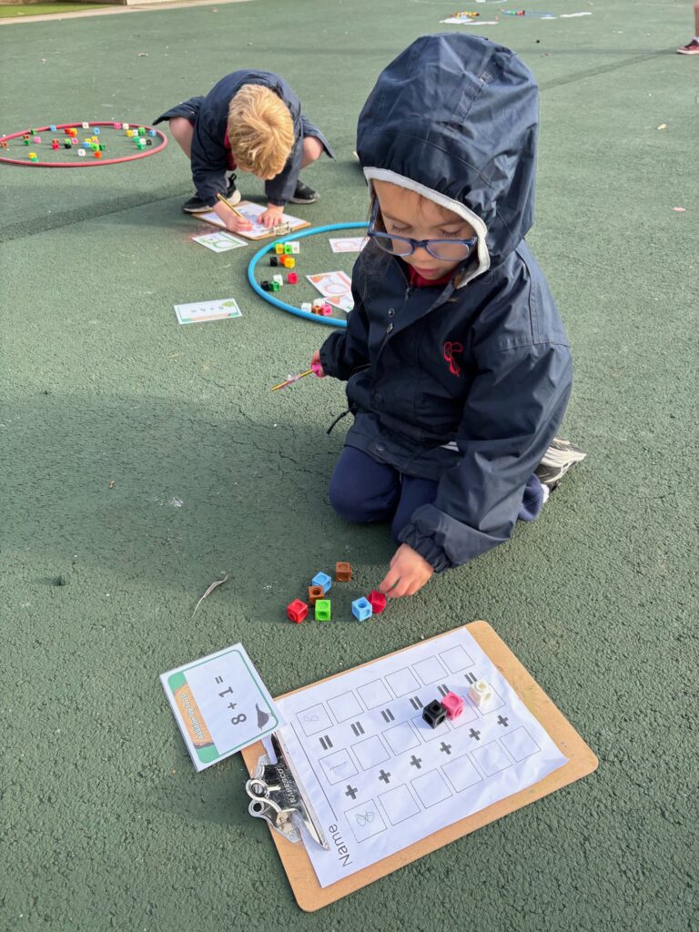 Racing outside for outdoor maths&#8230;, Copthill School