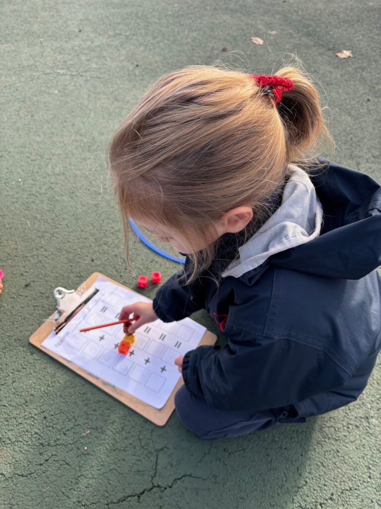 Racing outside for outdoor maths&#8230;, Copthill School