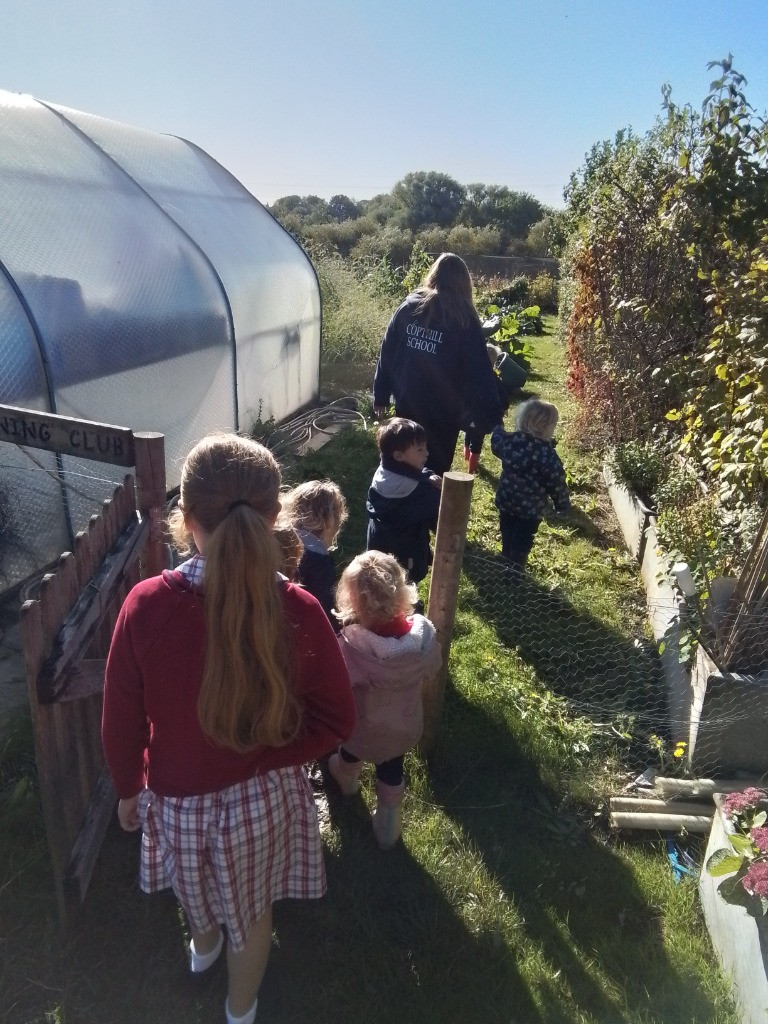 Checking on the Vegetable Patch, Copthill School