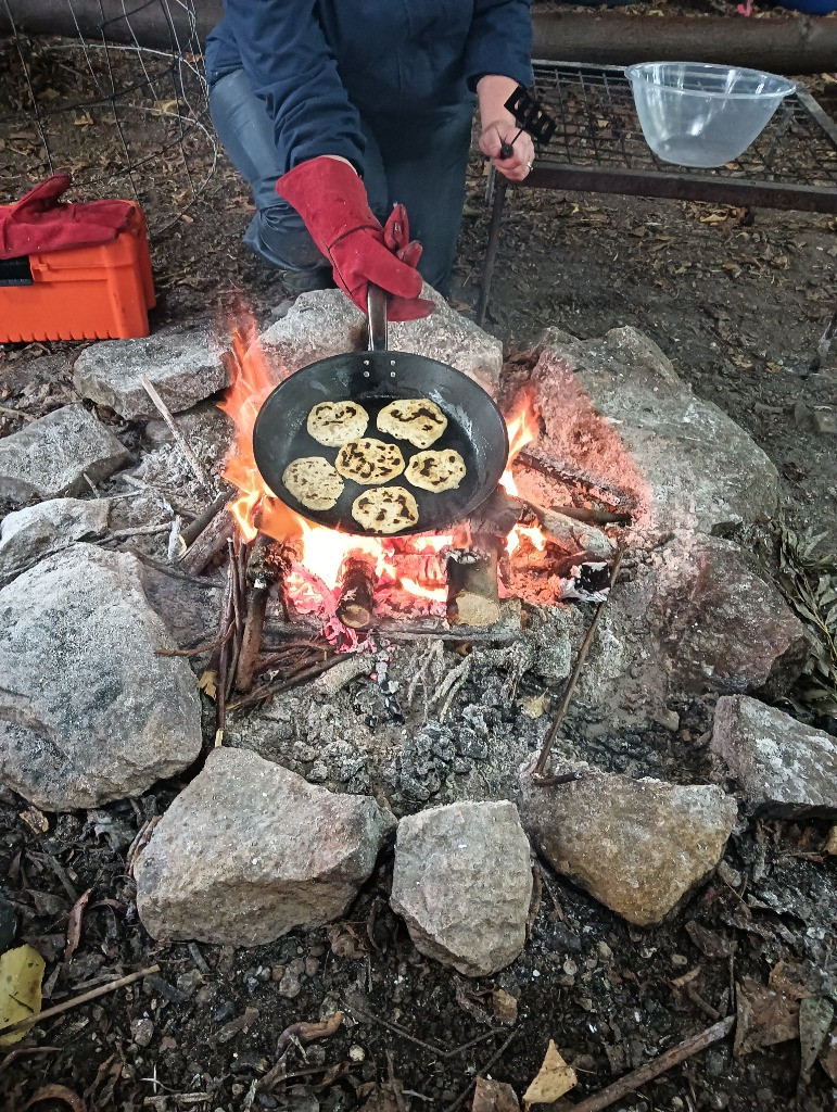 Flatbread on the campfire, Copthill School