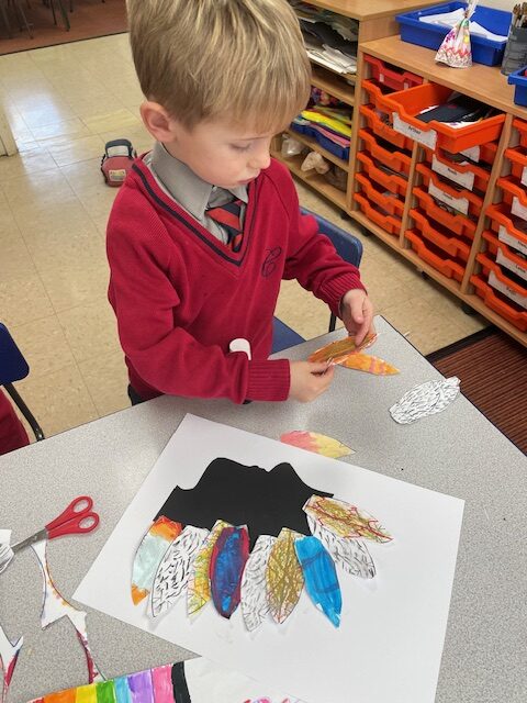 Native American Indian Headdress Art, Copthill School