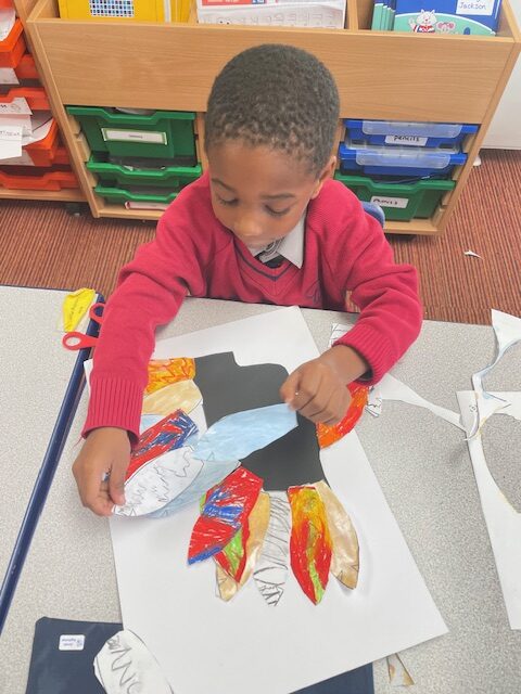 Native American Indian Headdress Art, Copthill School