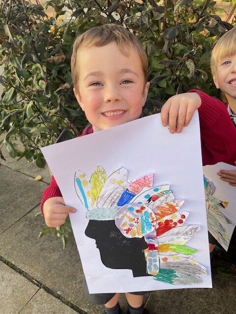 Native American Indian Headdress Art, Copthill School