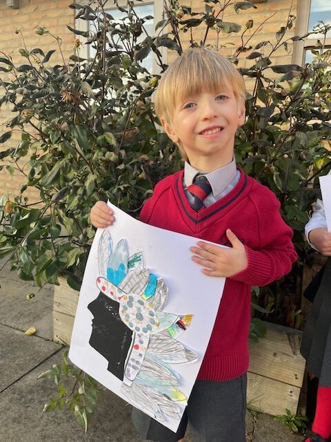 Native American Indian Headdress Art, Copthill School