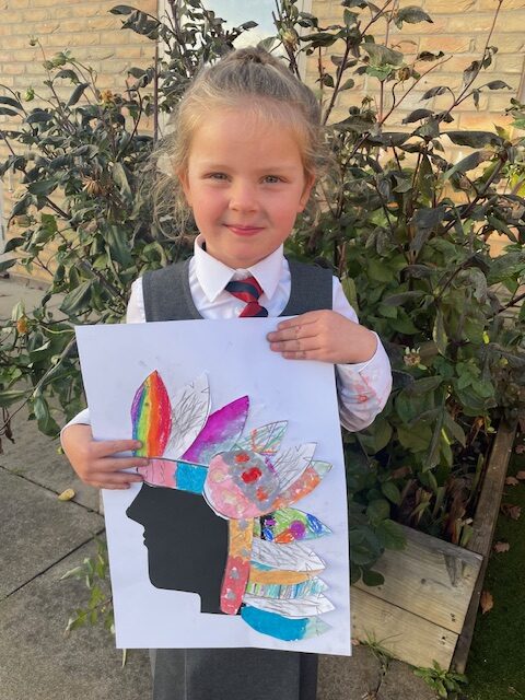 Native American Indian Headdress Art, Copthill School