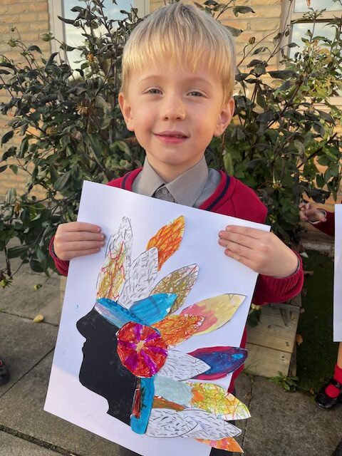 Native American Indian Headdress Art, Copthill School