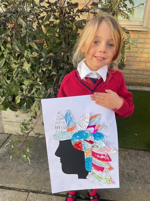 Native American Indian Headdress Art, Copthill School