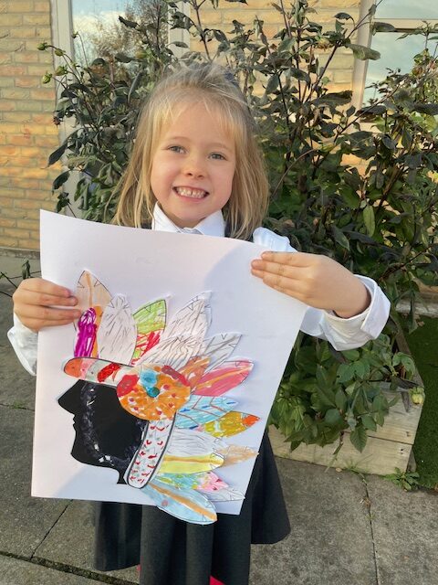 Native American Indian Headdress Art, Copthill School