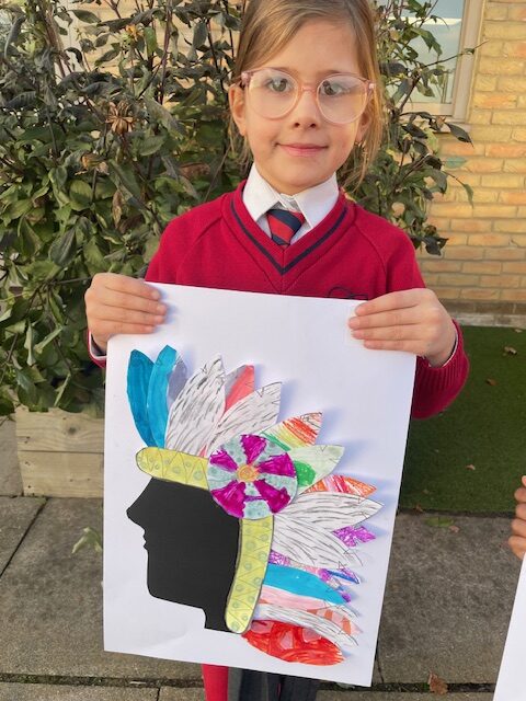 Native American Indian Headdress Art, Copthill School