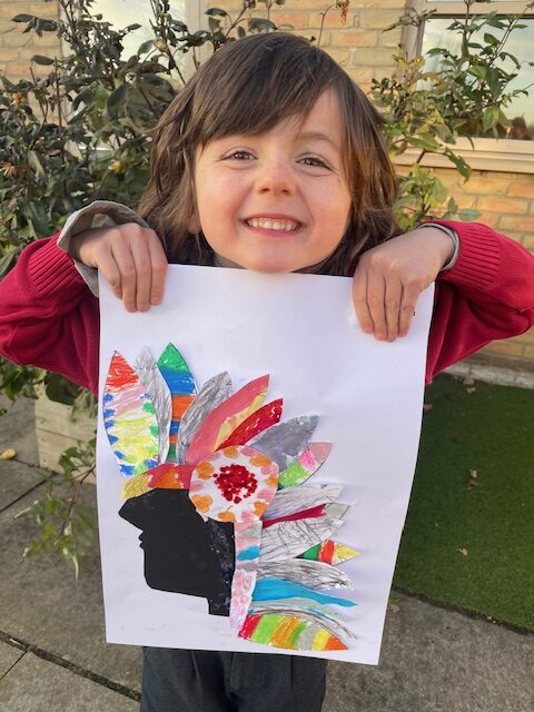 Native American Indian Headdress Art, Copthill School