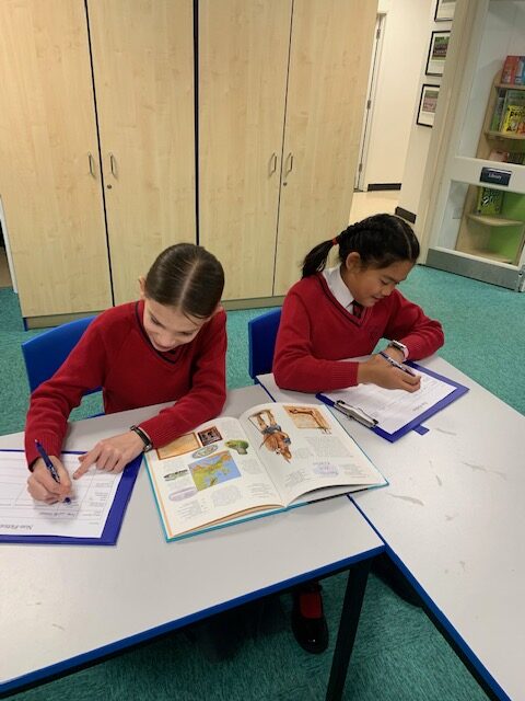 Investigating information texts in our beautiful library, Copthill School