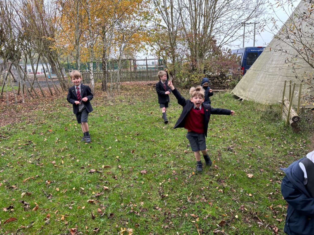 Native American Tipi building&#8230;, Copthill School