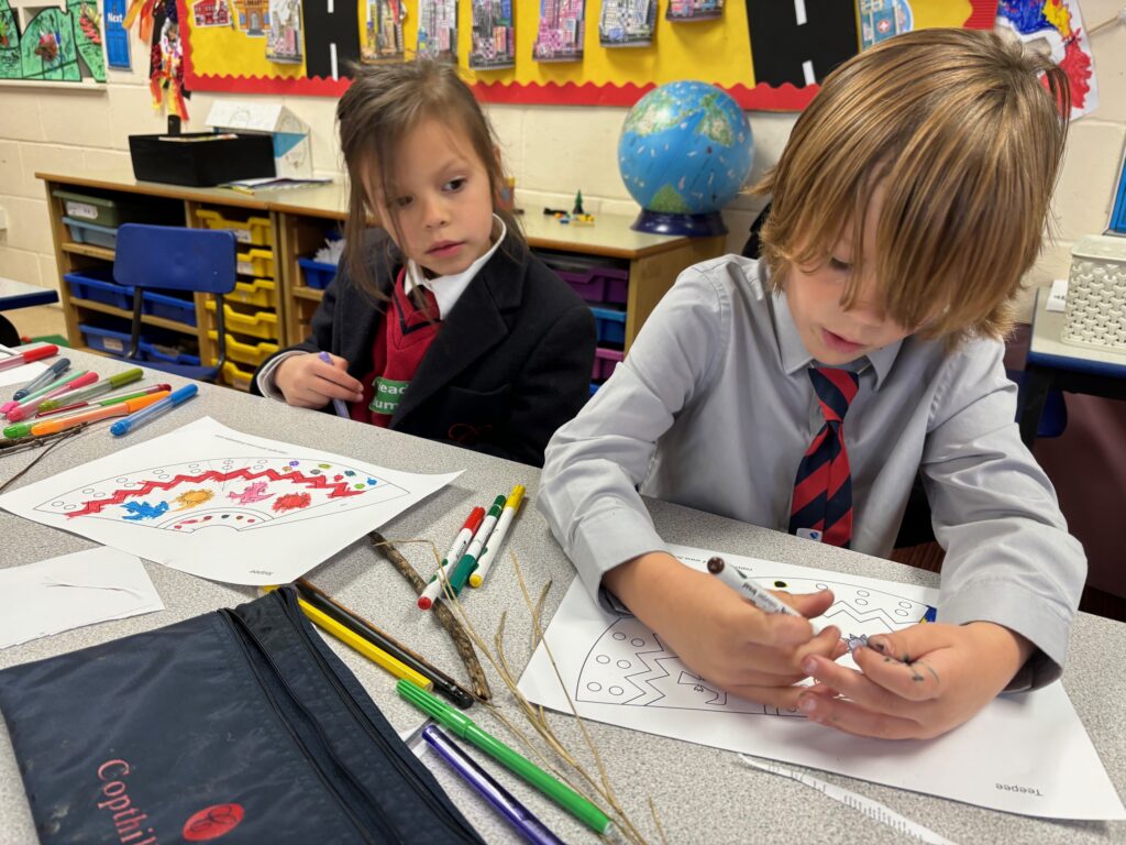 Native American Tipi building&#8230;, Copthill School