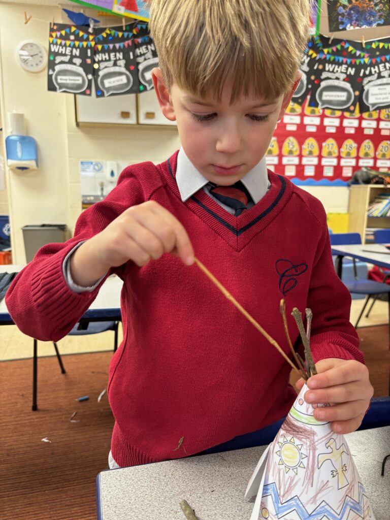 Native American Tipi building&#8230;, Copthill School