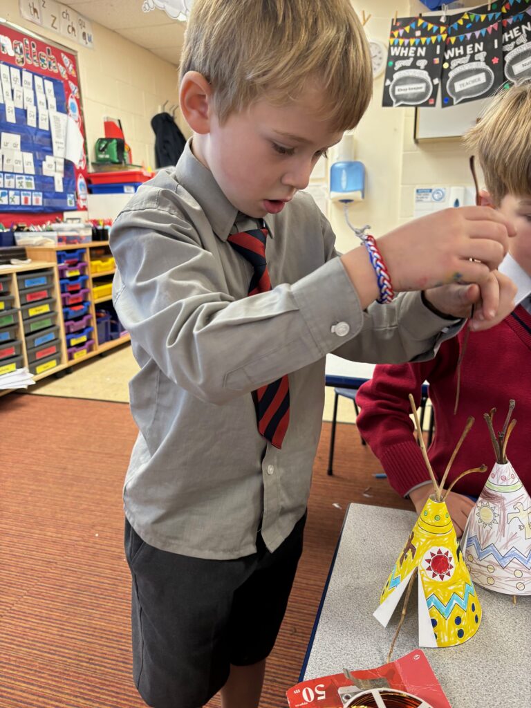 Native American Tipi building&#8230;, Copthill School