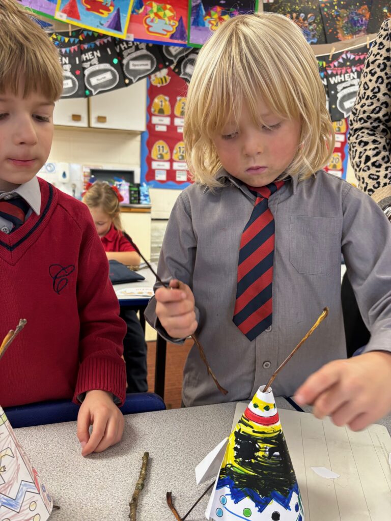 Native American Tipi building&#8230;, Copthill School