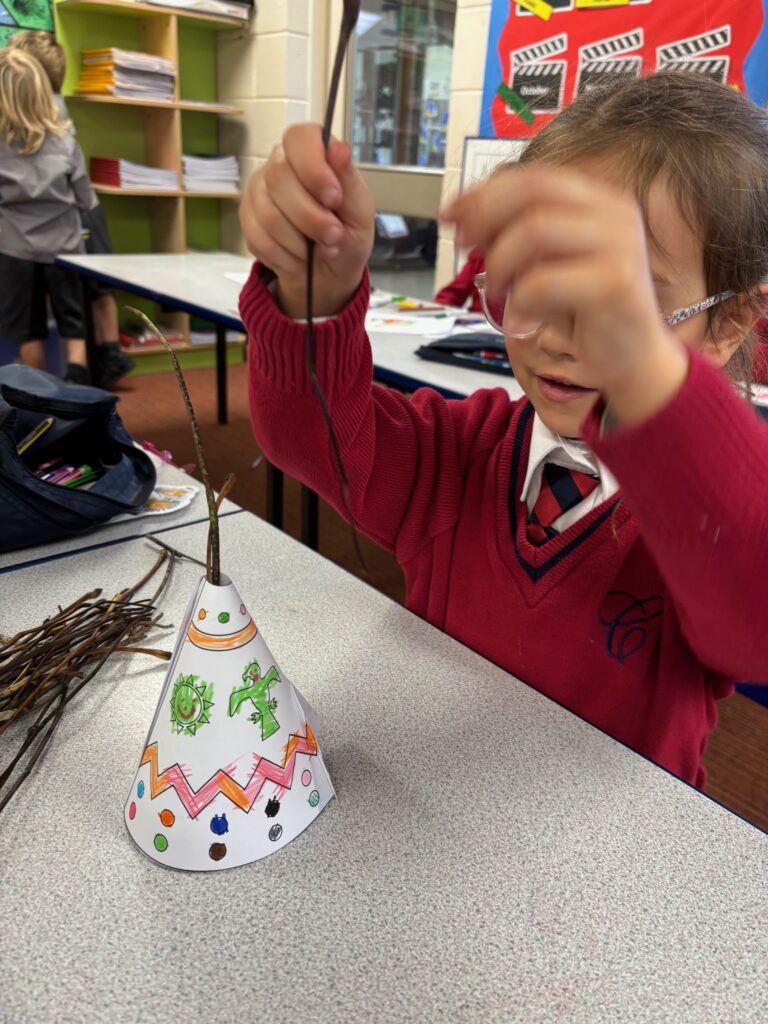 Native American Tipi building&#8230;, Copthill School