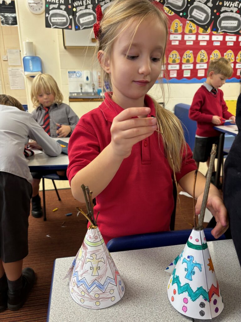 Native American Tipi building&#8230;, Copthill School