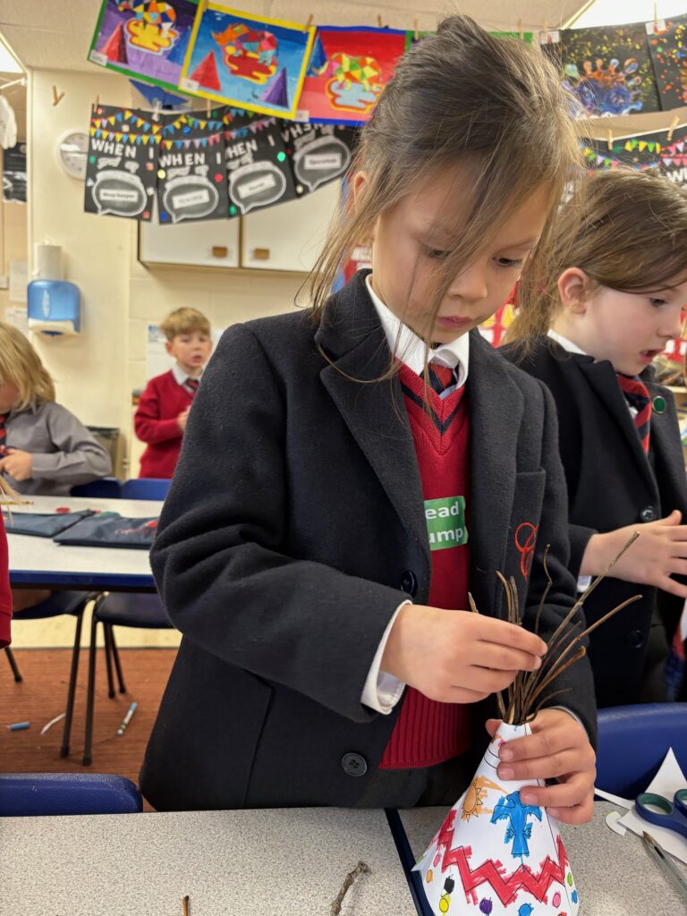 Native American Tipi building&#8230;, Copthill School