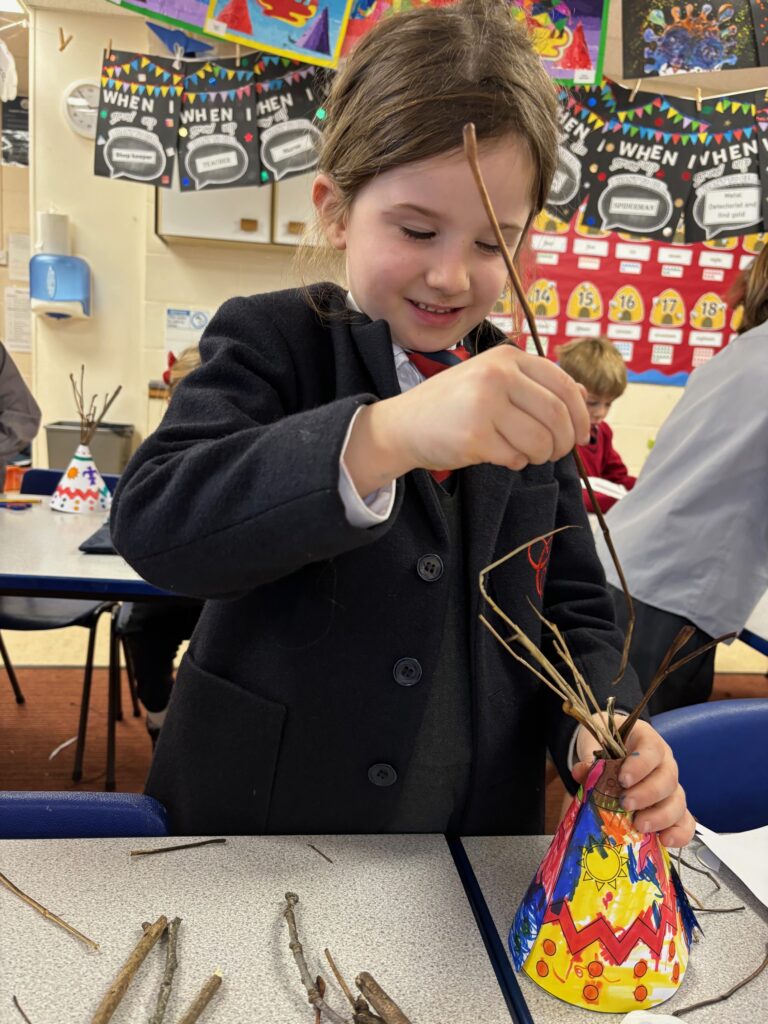 Native American Tipi building&#8230;, Copthill School