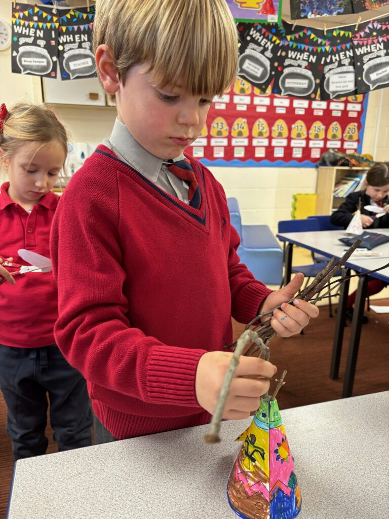 Native American Tipi building&#8230;, Copthill School