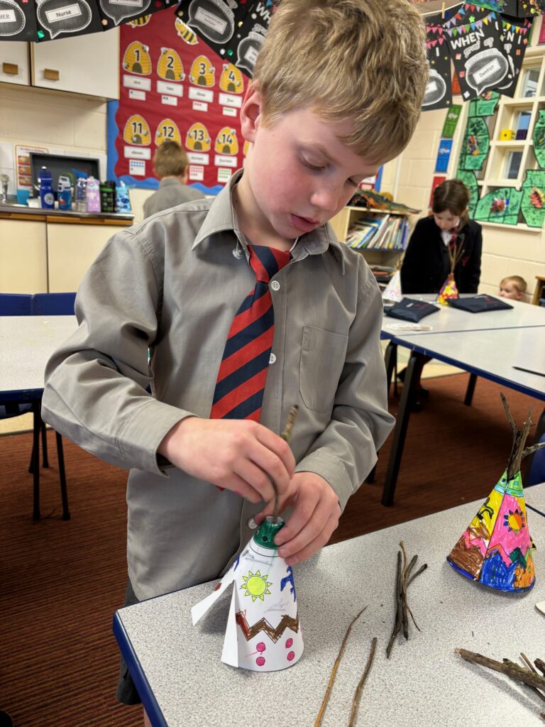 Native American Tipi building&#8230;, Copthill School