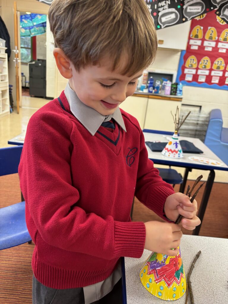 Native American Tipi building&#8230;, Copthill School