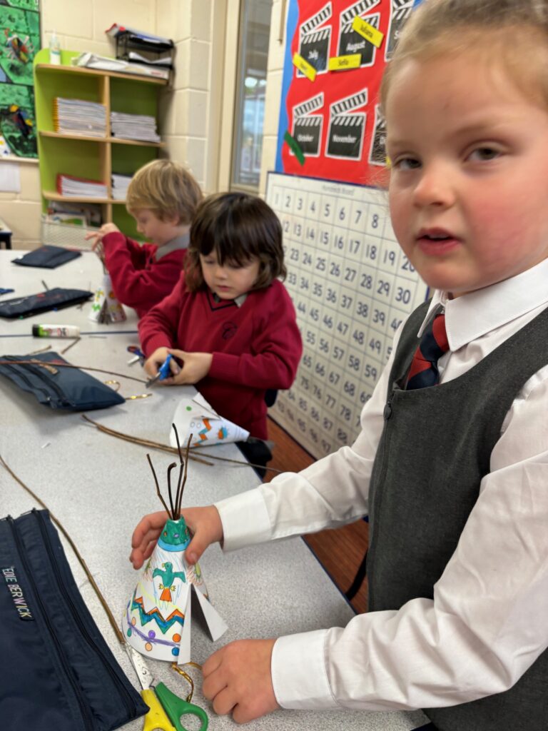 Native American Tipi building&#8230;, Copthill School