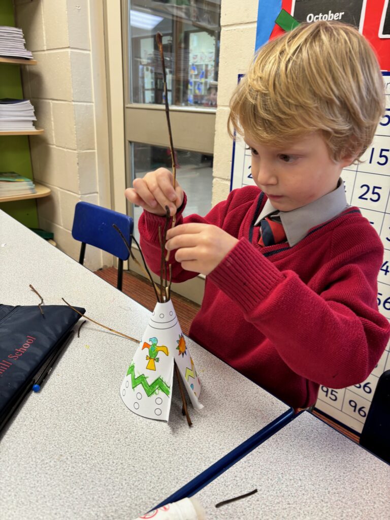 Native American Tipi building&#8230;, Copthill School