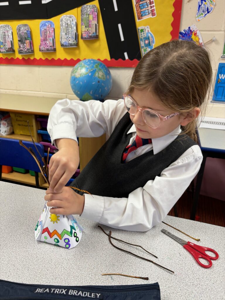 Native American Tipi building&#8230;, Copthill School