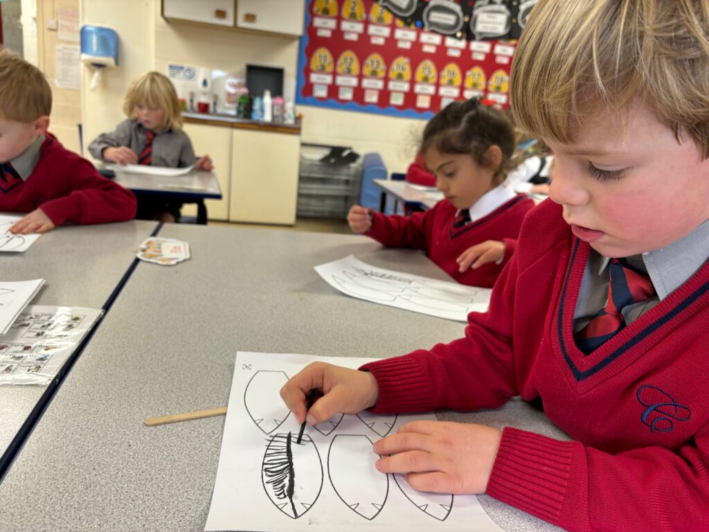 Native American Indian Headdress Art, Copthill School