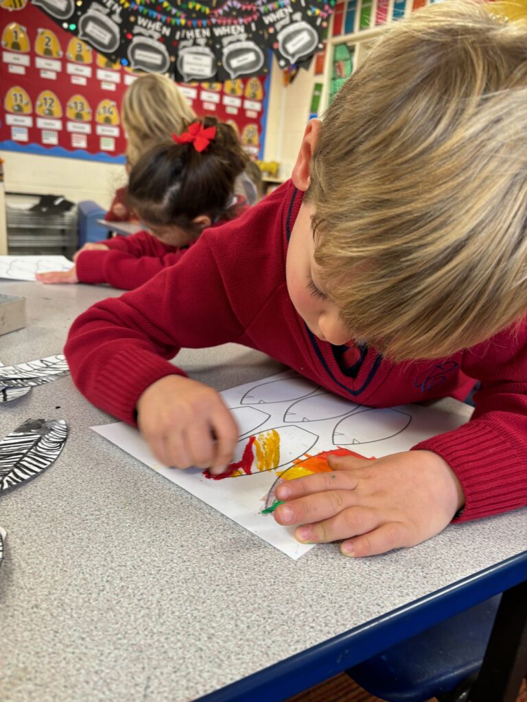 Native American Indian Headdress Art, Copthill School