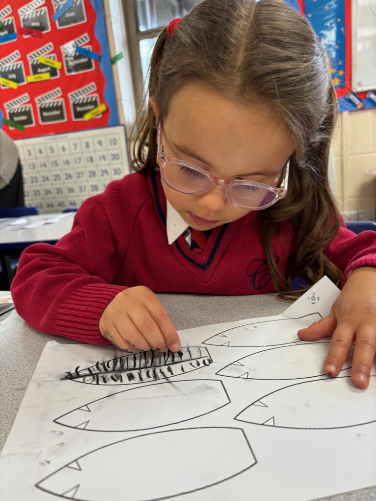 Native American Indian Headdress Art, Copthill School