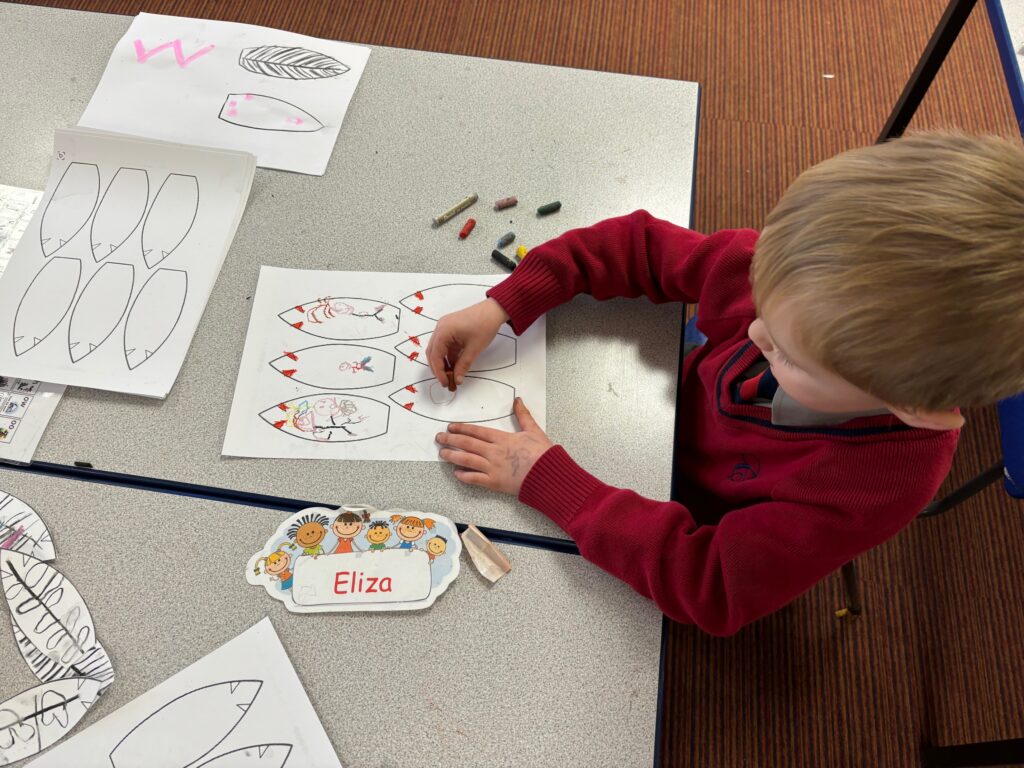 Native American Indian Headdress Art, Copthill School