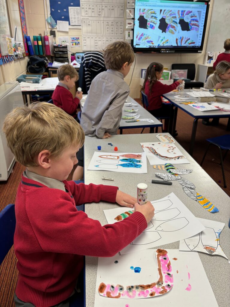 Native American Indian Headdress Art, Copthill School