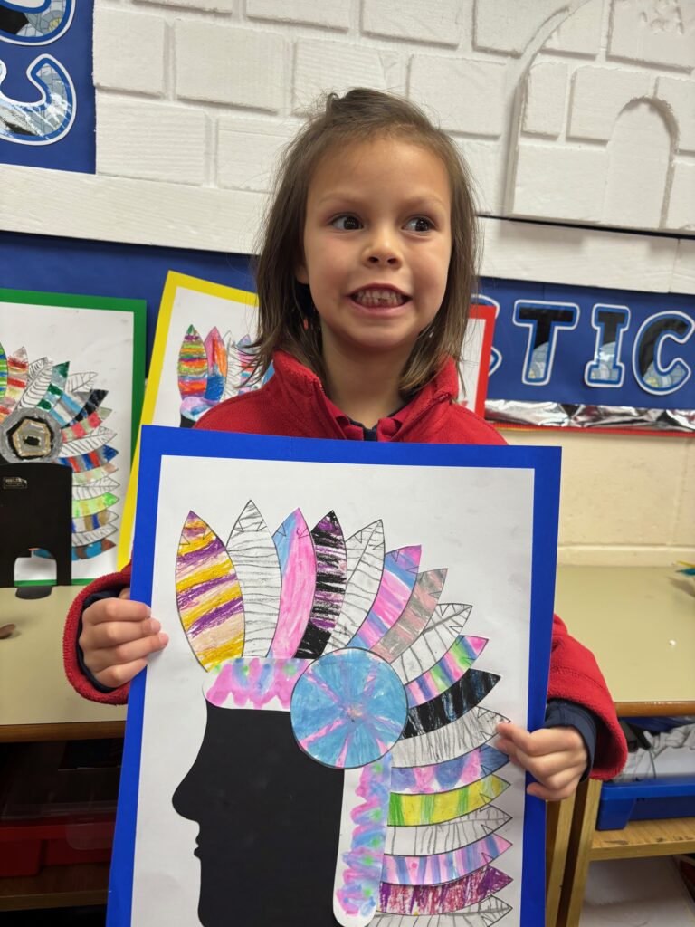 Native American Indian Headdress Art, Copthill School