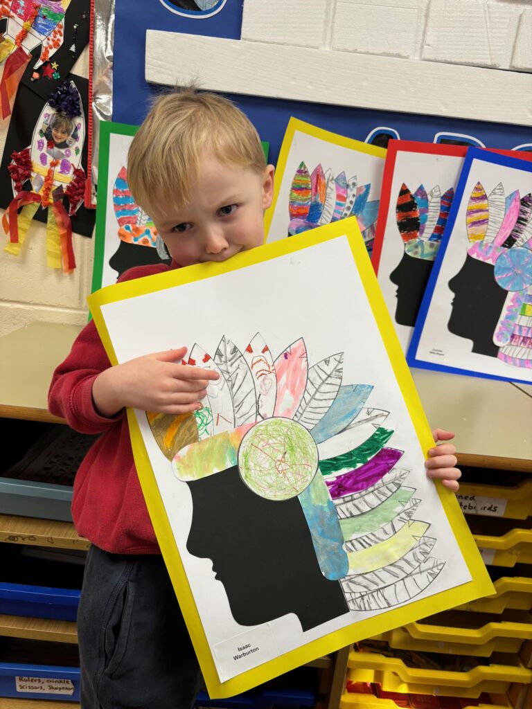 Native American Indian Headdress Art, Copthill School