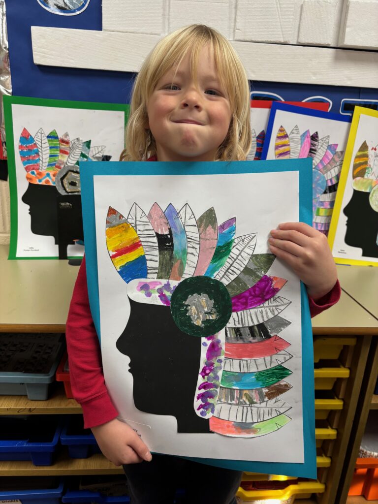 Native American Indian Headdress Art, Copthill School