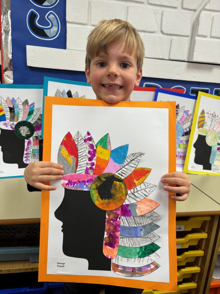 Native American Indian Headdress Art, Copthill School